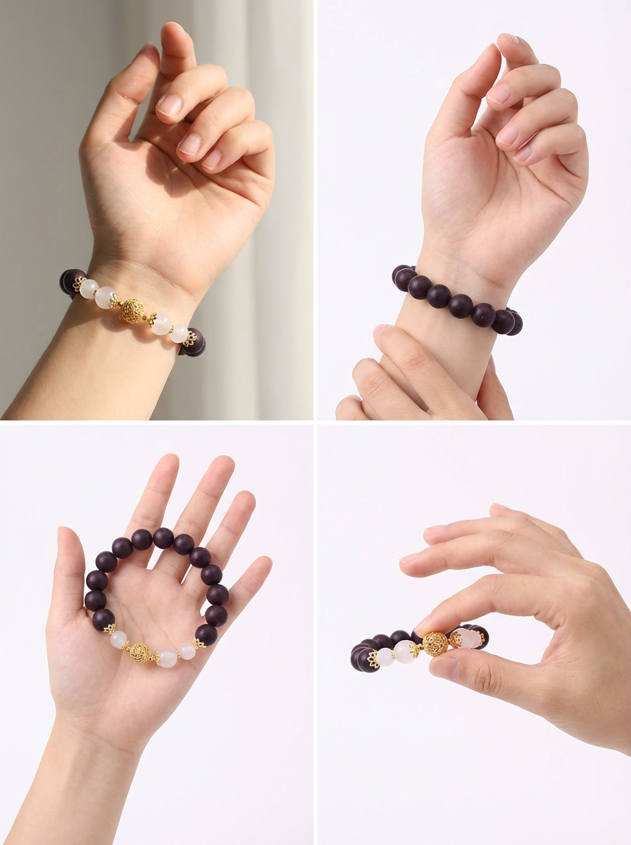 Lady of the Night Rose 1.2cm— Herbal Incense Bead Bracelet for Calm Mind and Better sleep