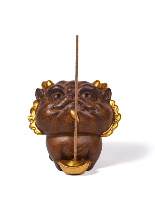 Dragon Treasure Bowl Incense Holder | Dehua Ceramic, Fortune & Protection