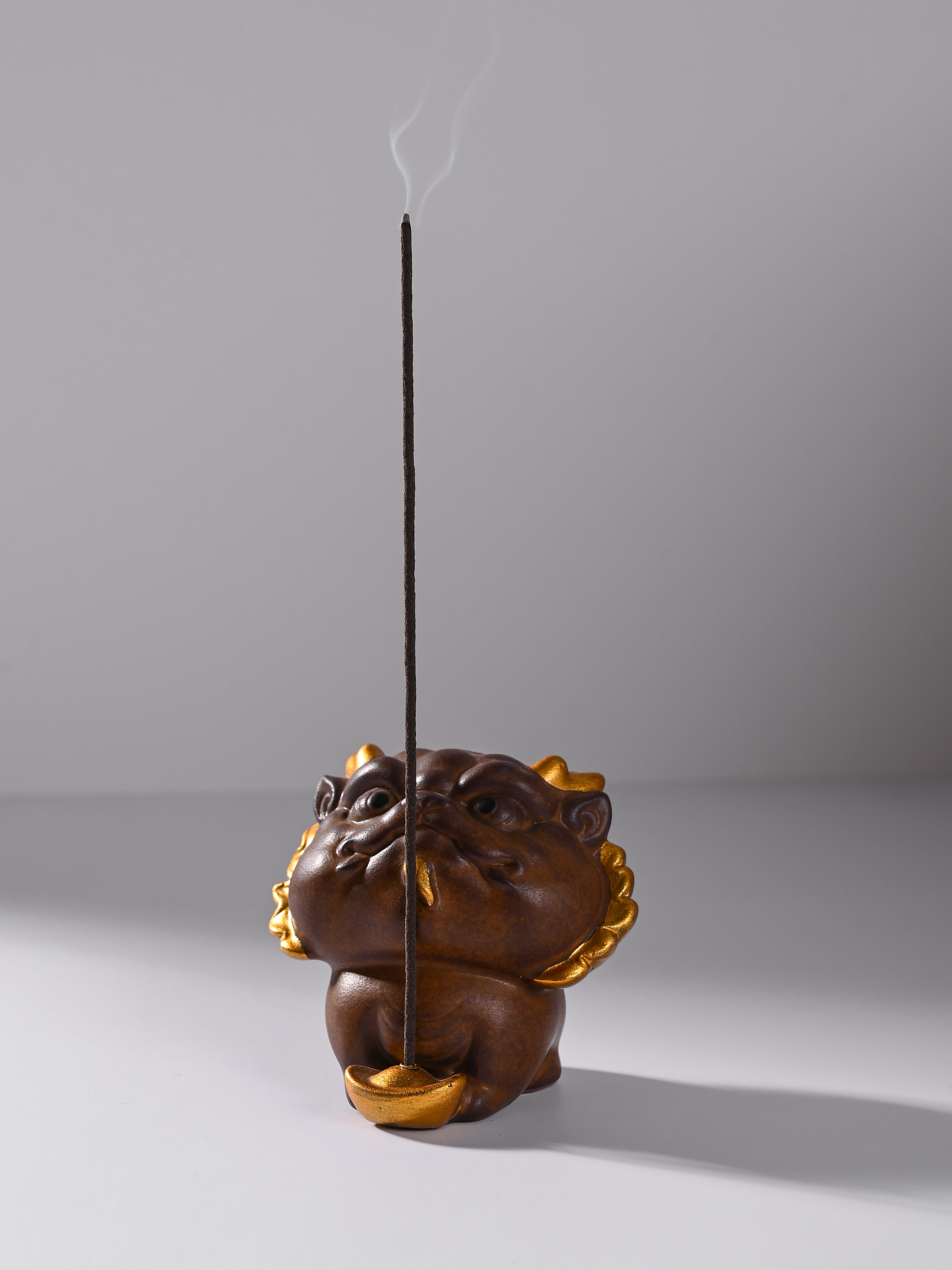 Dragon Treasure Bowl Incense Holder | Dehua Ceramic, Fortune & Protection